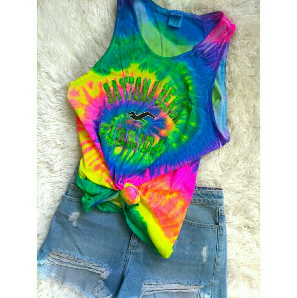 SOLD Tie dye Festival Tank Top